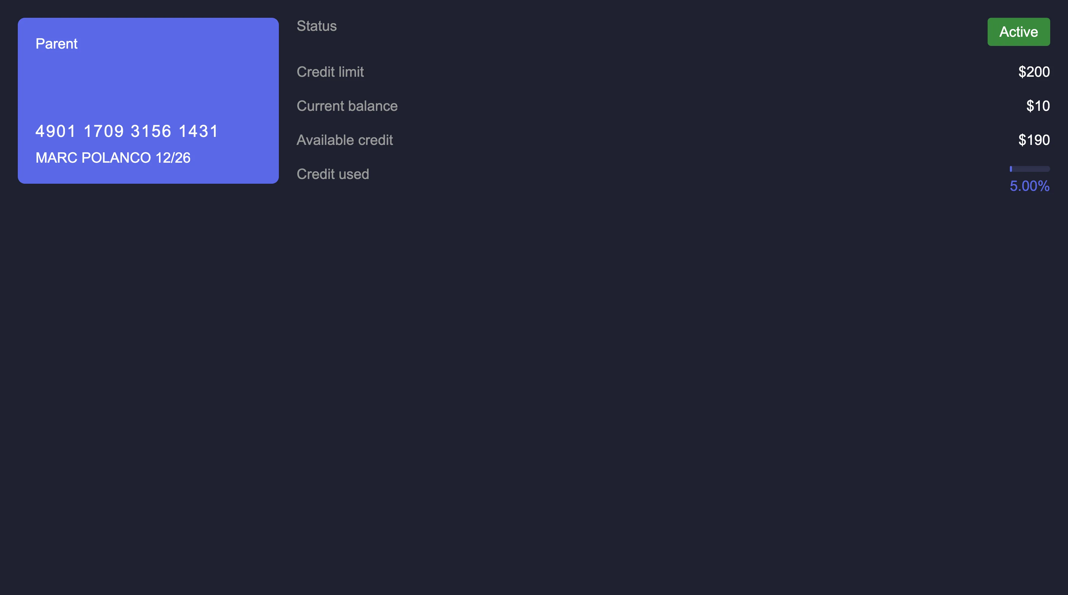 Credit utilization tracking