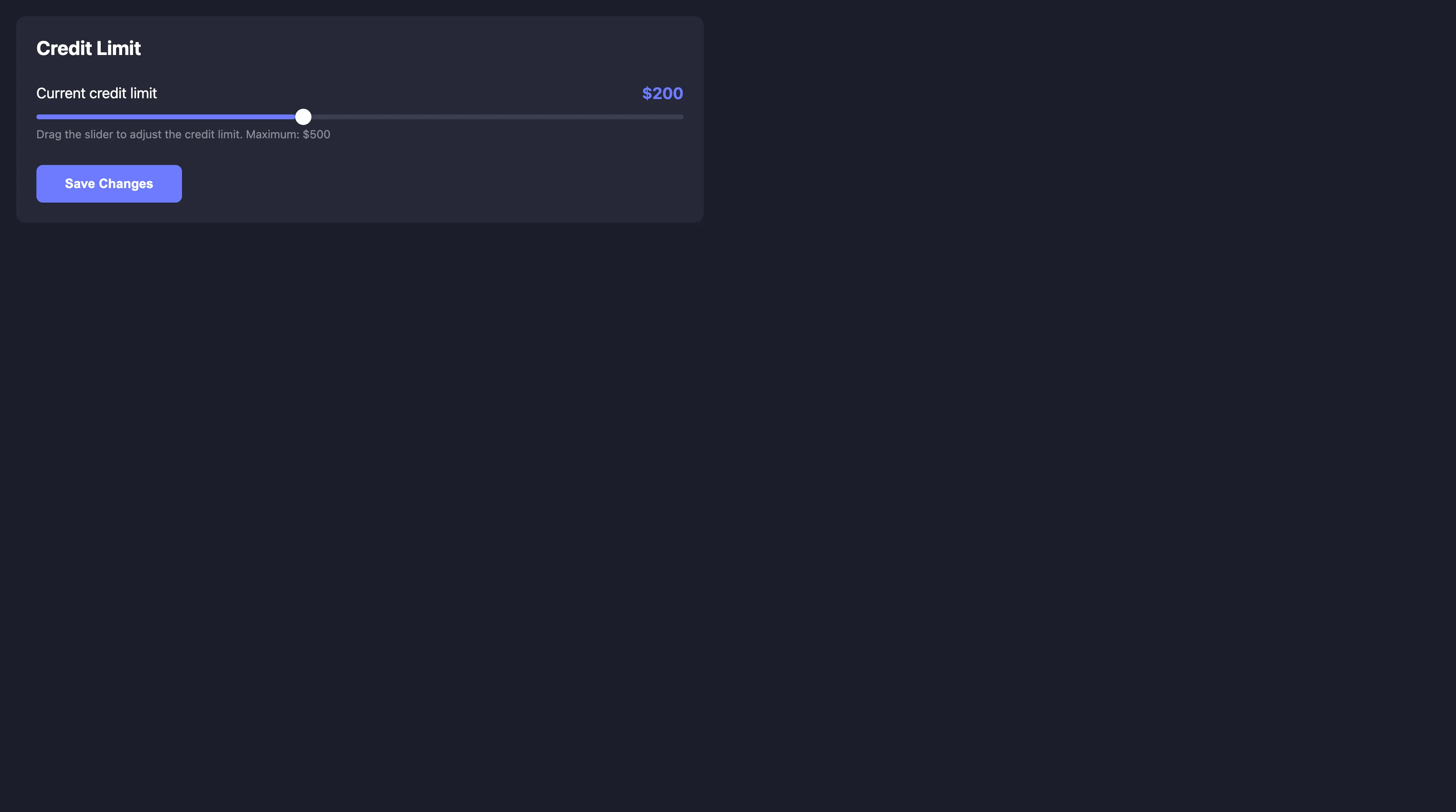 Credit limit adjustment