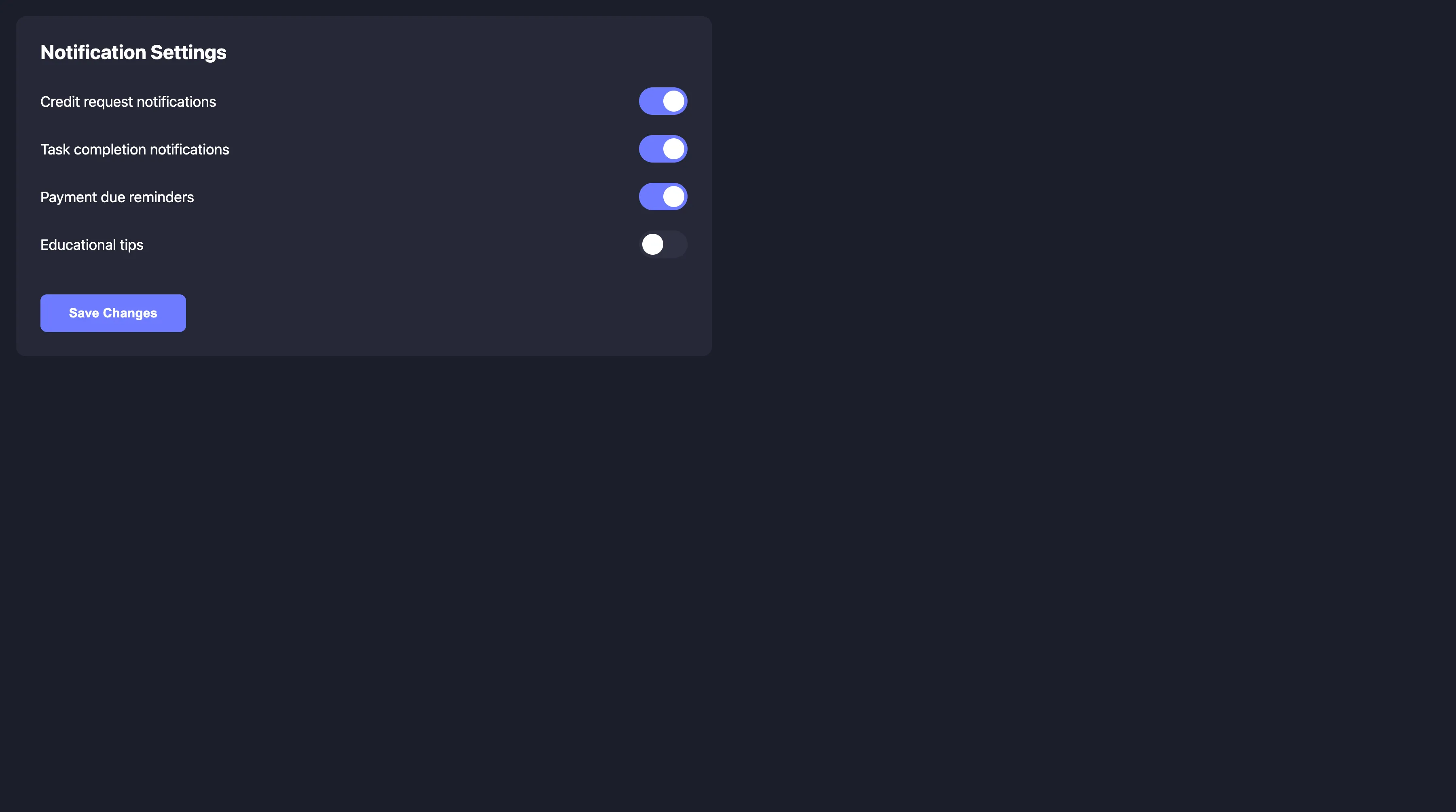 Notification settings