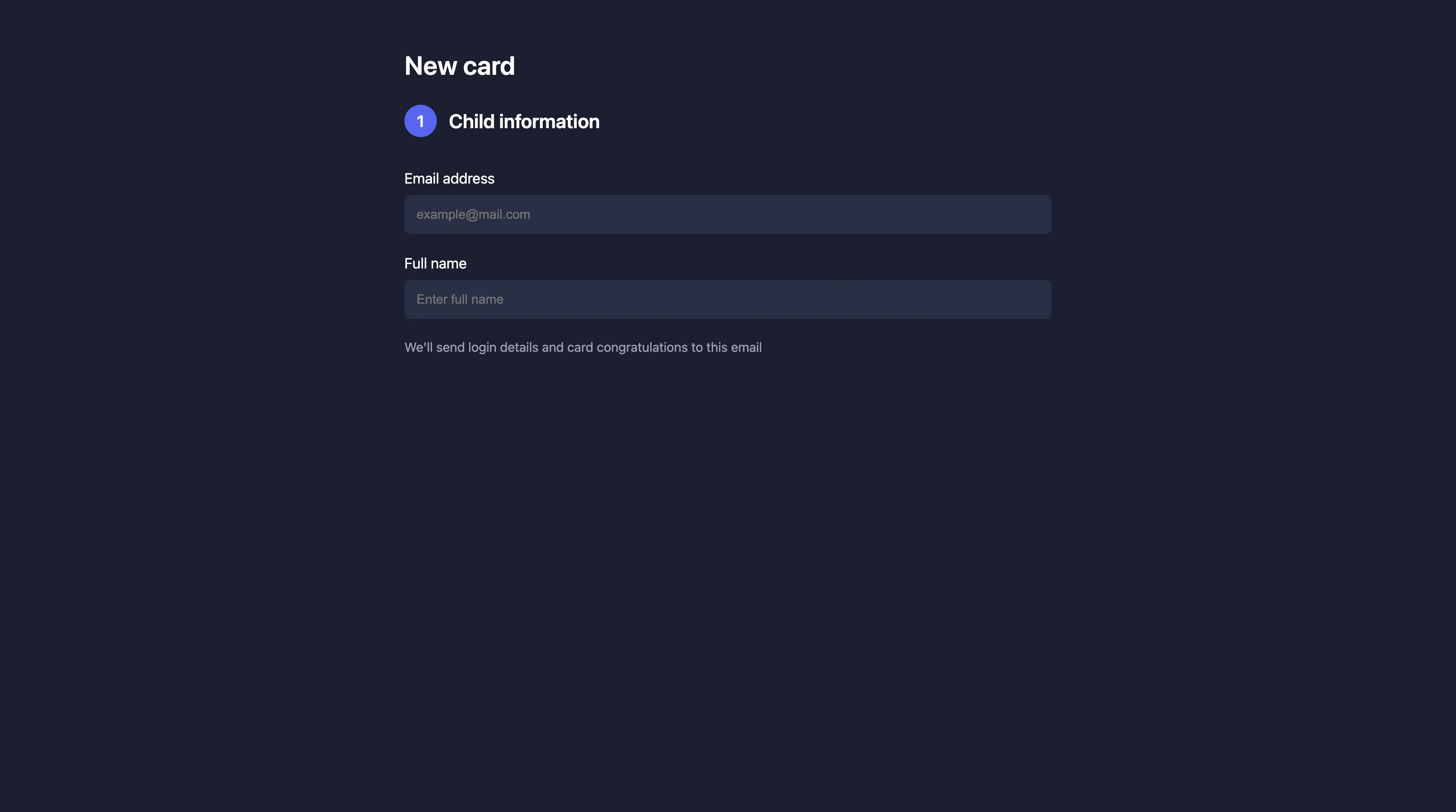 Child information form