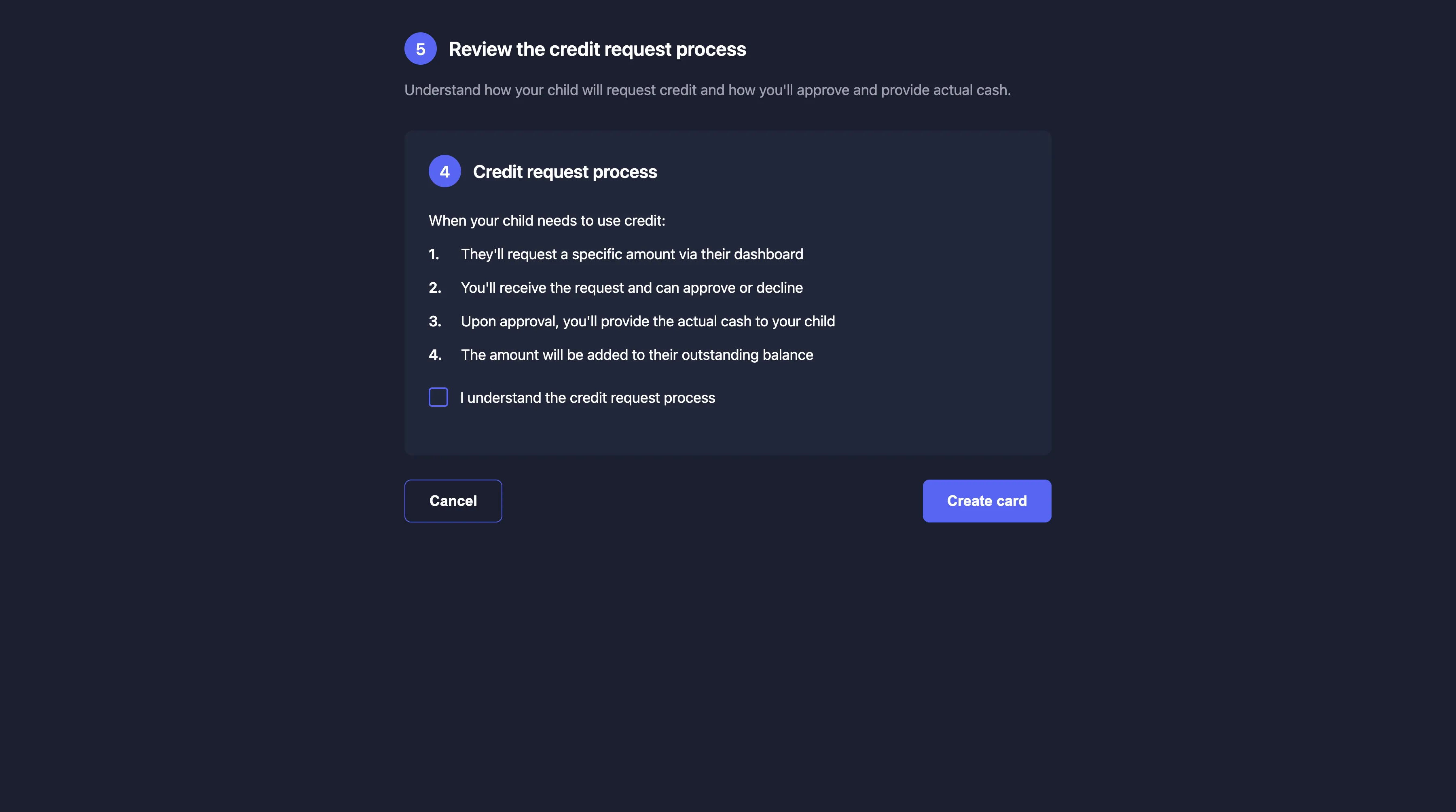 Credit request process explanation